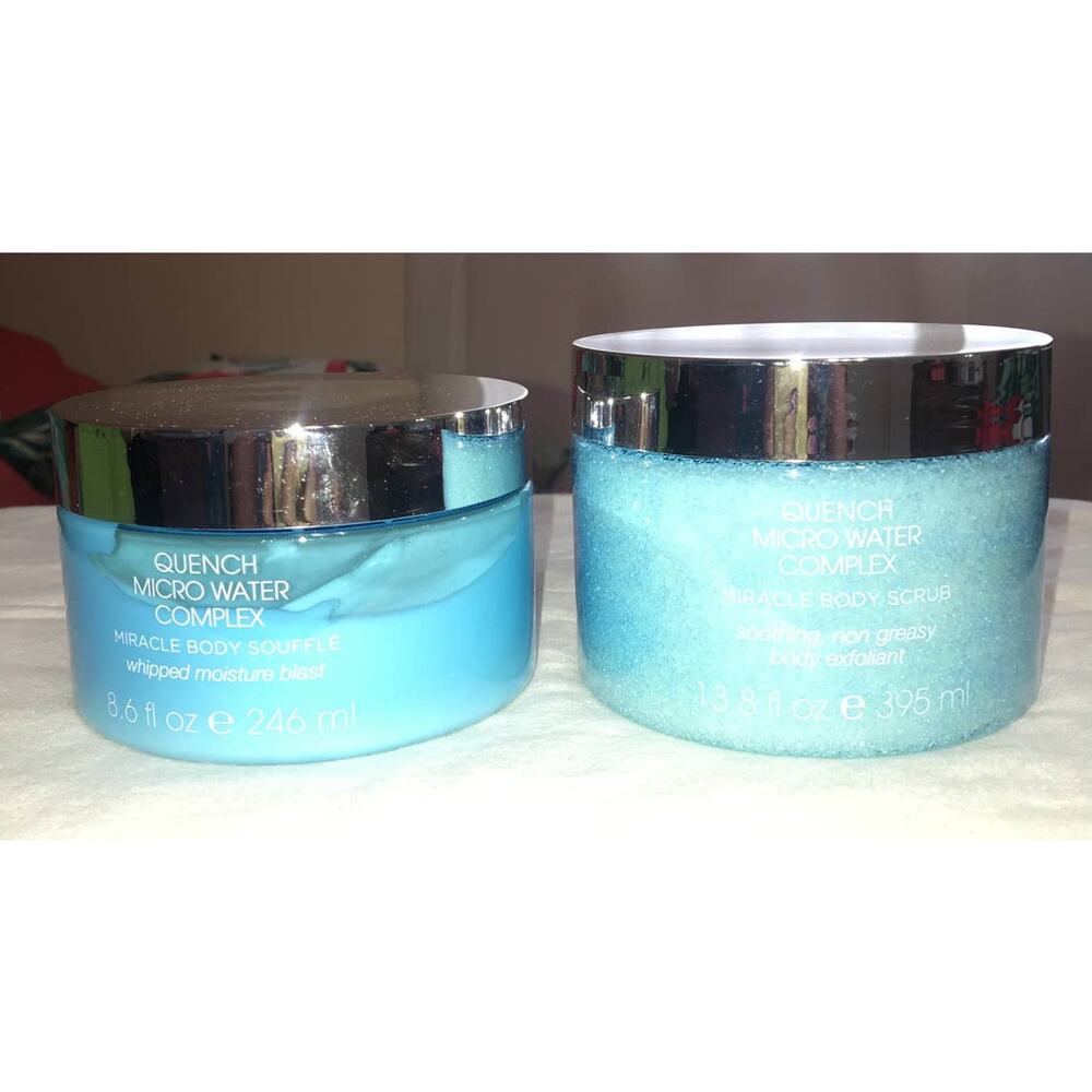 NWOT Never Opened, Quench Microwater Complex Miracle Body Scrub & Souffle'